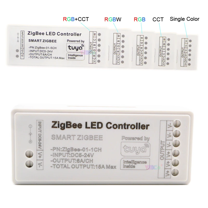 

Zigbee RGB LED Strip Controller Tuya 1CH 2CH 3CH 4CH 5CH Dimmer For 5V~24V 12V Single Color /CCT/ RGB /RGBW/RGB+CCT Light Tape