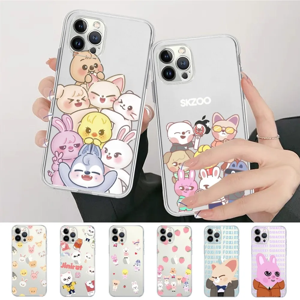 

Kpop Stray kids S-skzoo Phone Case For iPhone 13 14 Pro Max XS XR 12 11 Pro 13 Mini 6 7 8 Plus Soft Clear Back Cover