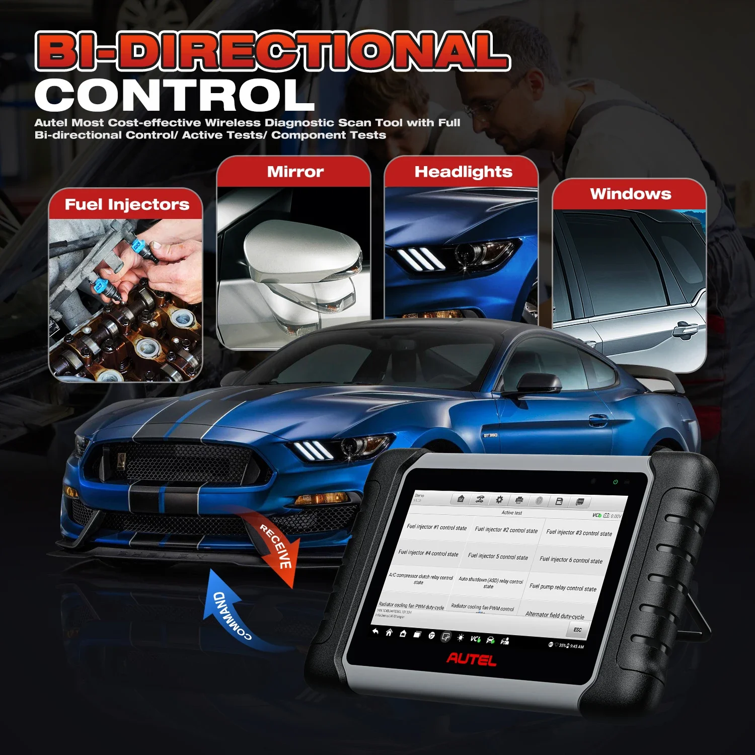 Официальный магазин Autel MaxiPRO MP808BT PRO универсальная автомобильная полная система