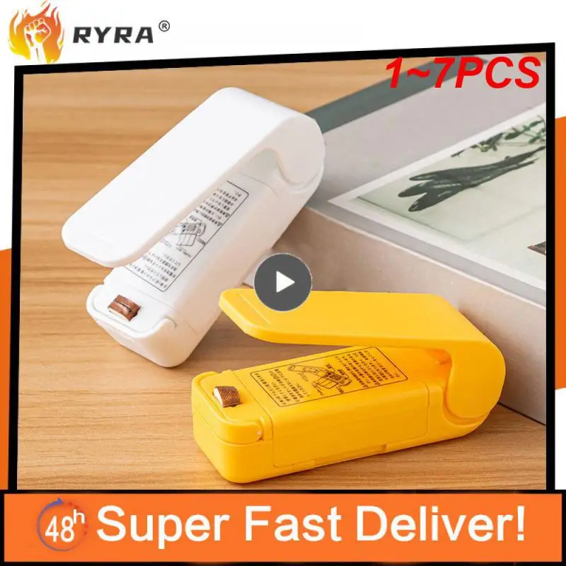

1~7PCS Mini Heat Bag Sealing Machine Package Sealer Bags Thermal Plastic Food Bag Closure Portable Sealer Packing Kitchen