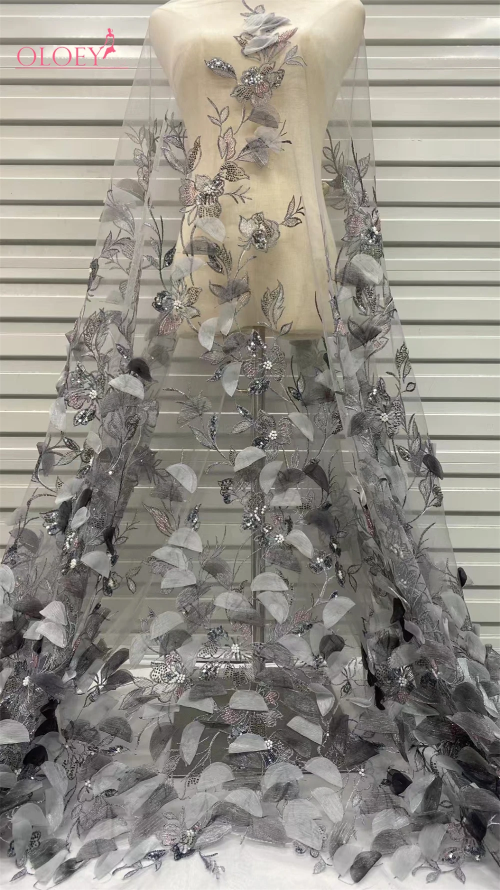 Высококачественная африканская нигерийская элегантная 3D вышитая ткань 2024