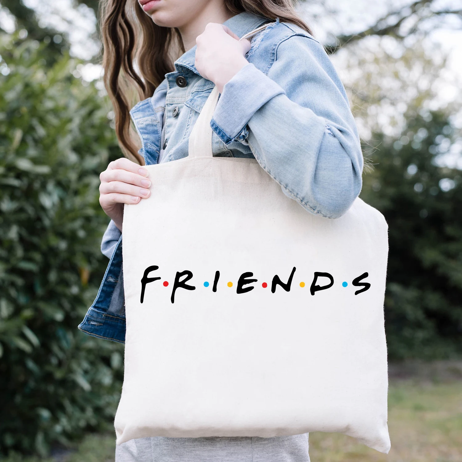 

BLINGPAW Canvas Tote Bag Friends Fashion Letter Print Funny 100% Cotton Reusable Shopping Bags Eco Bolsa