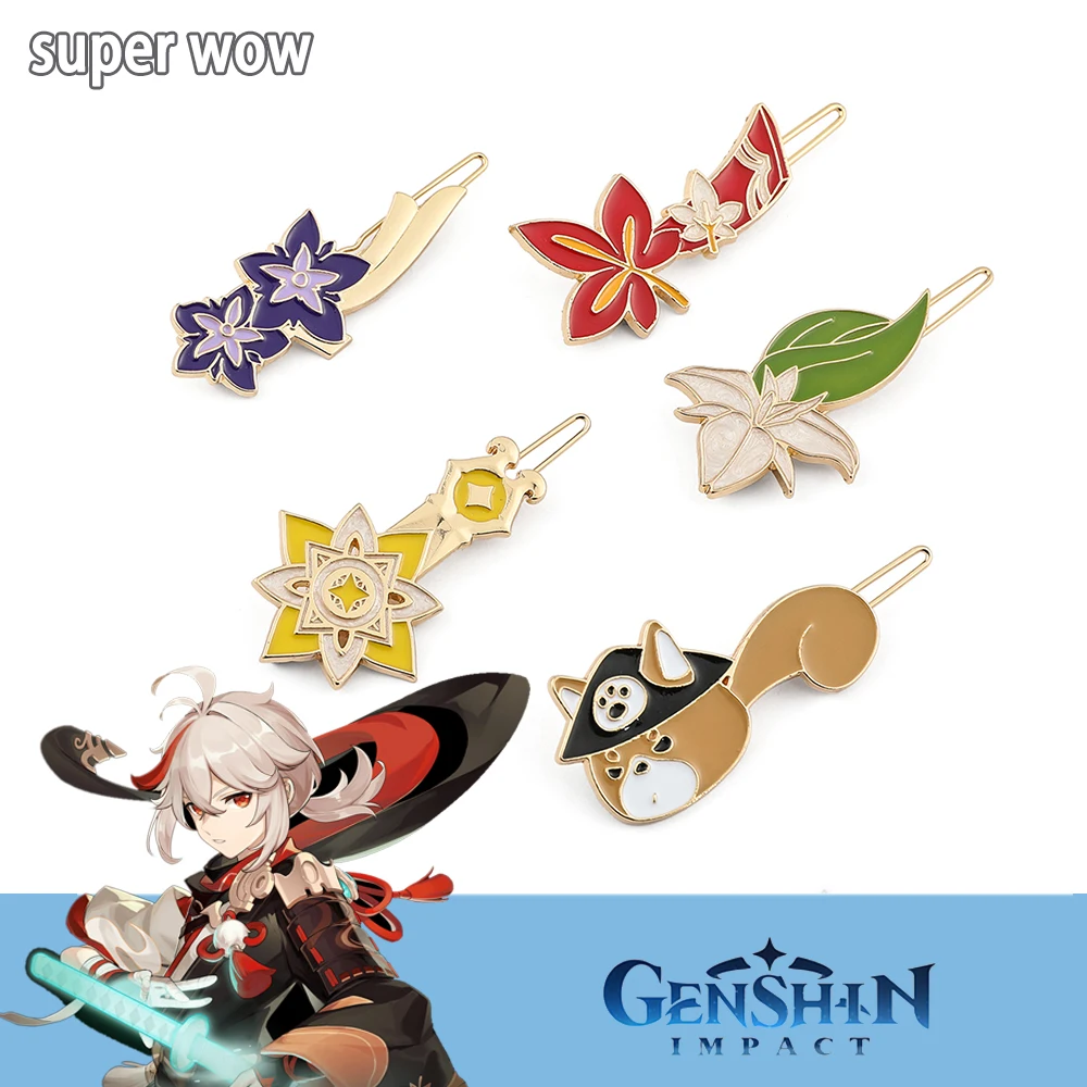 

Anime Genshin Impact Cute Hair Clip for Girl Keqing Hu Tao Hair Barrettes Headbands Headwear Hairpins Women Hair Accessories