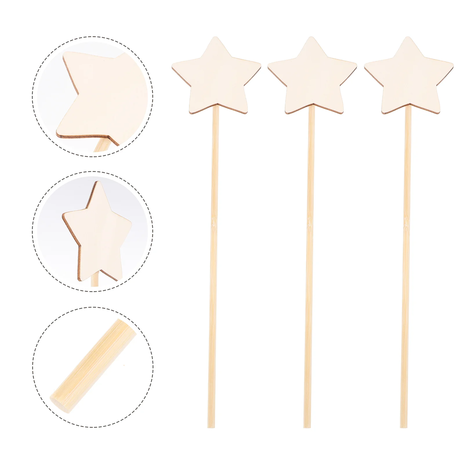 

8 Pcs Wooden Craft Sticks Nativity Crafts Kids Heart Fairy Wand Nativity Toys Kids Star Label Unfinished Wooden Stick