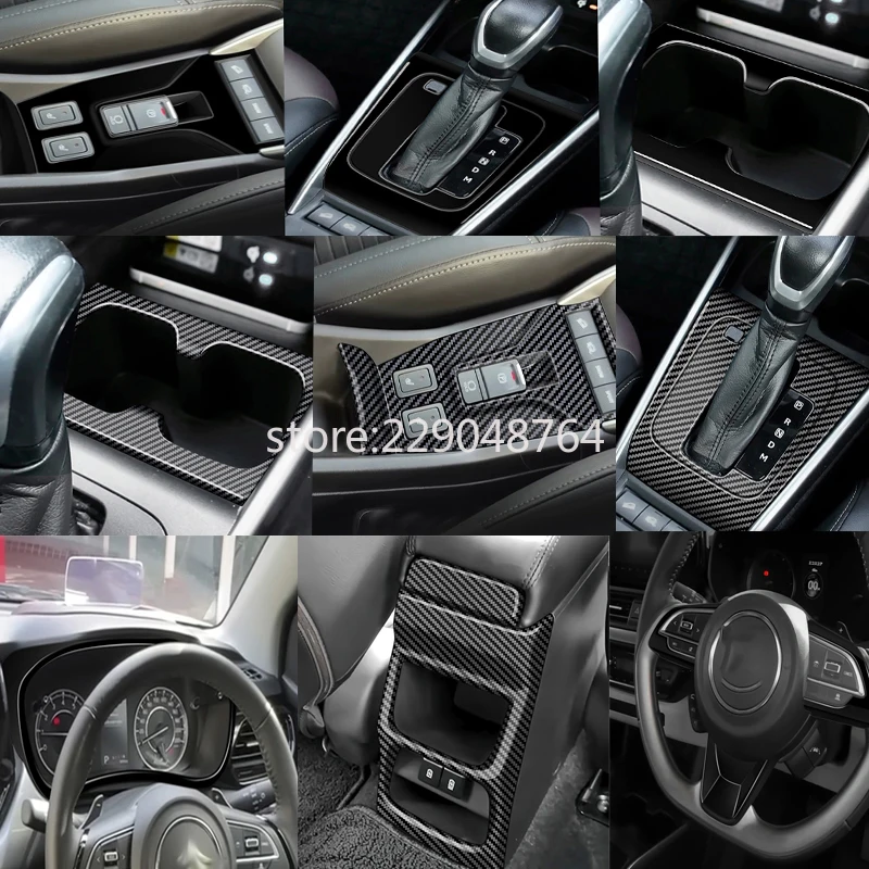 Фото Для Suzuki Fronx WDB3S WEB3S 2025 2026 ABS черная задняя крышка кондиционера, накладка приборной панели, крышка переключения передач, накладка, стиль №1