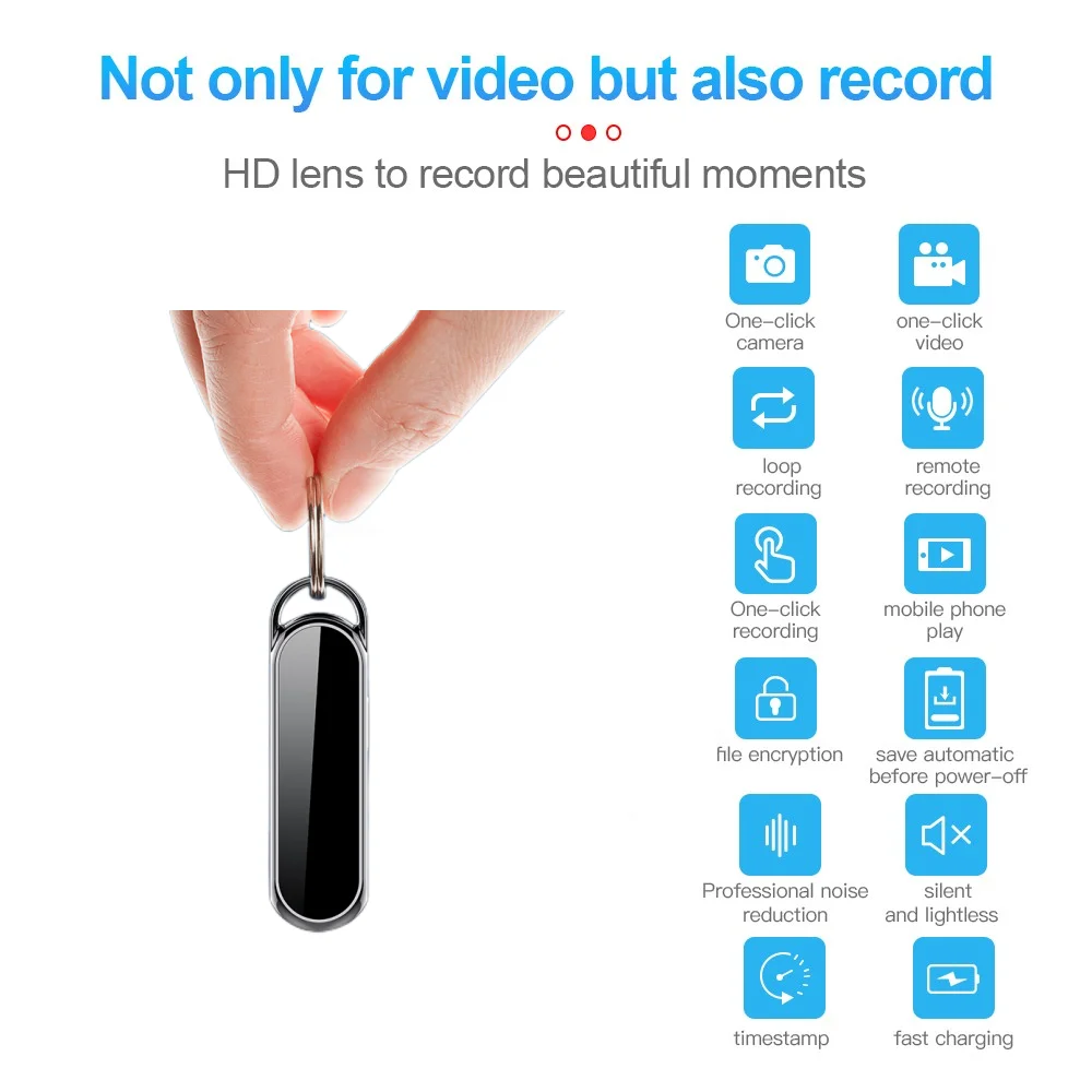 

Мини-видеорегистратор 1080p HD, носимый педант, ожерелье с функцией записи одним нажатием, фотомагнитофон, циклическая запись, Otc-соединение