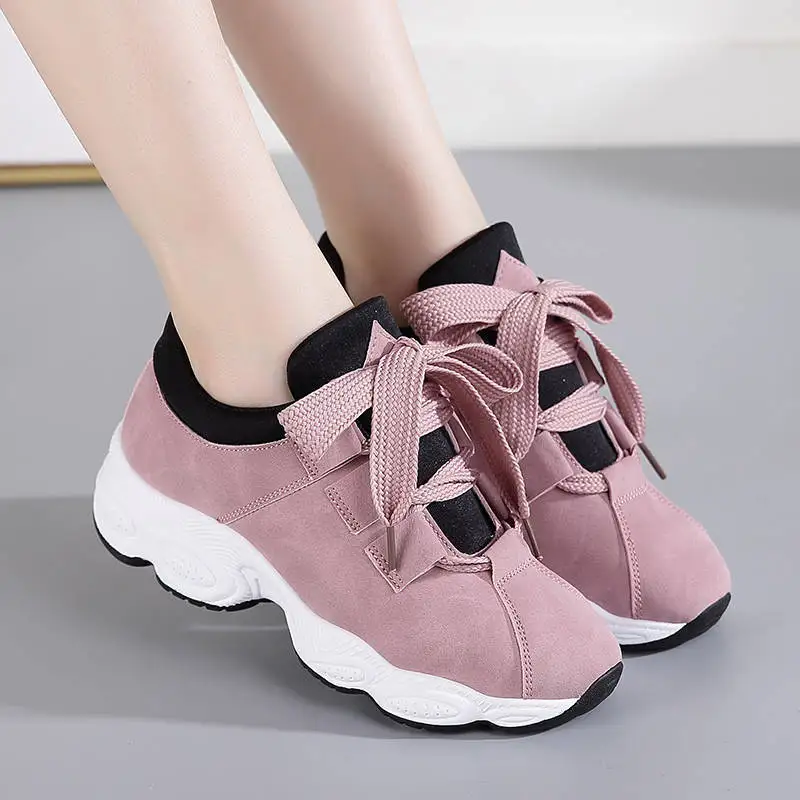 

2022 New Women's Shoes Casual Shoes Korean Students Thick-soled Sports Shoes Ins Running Shoes Single Shoes Women's Trendy Shoes