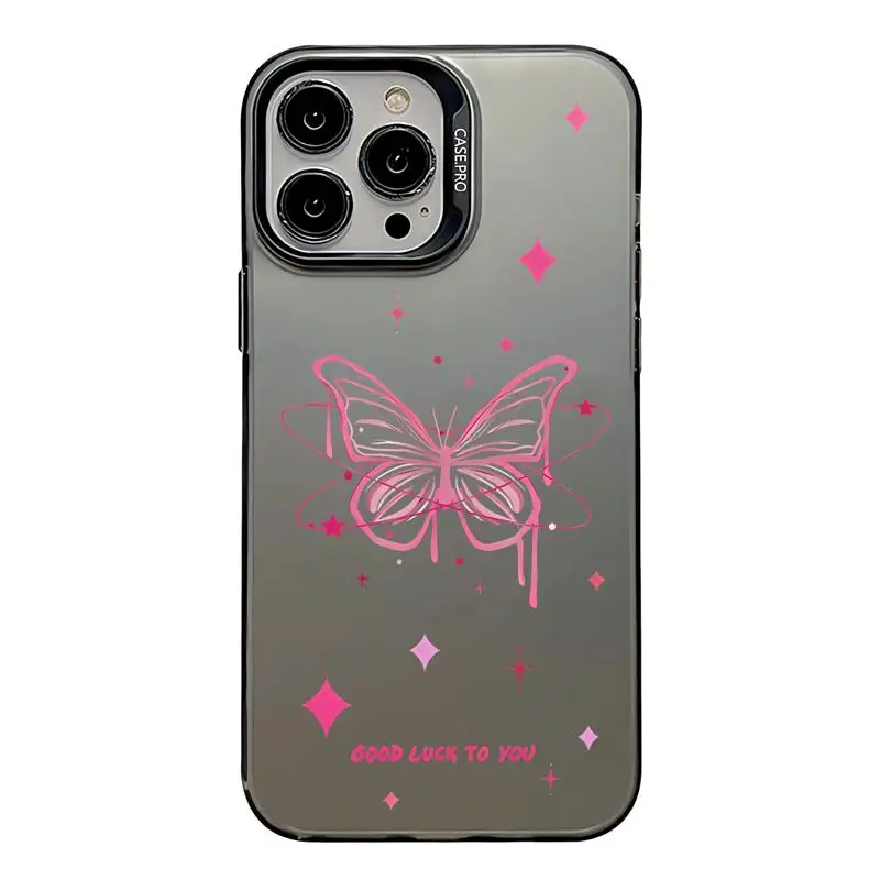 чехол для телефона Apple iPhone 11 14 Pro Max 13 XR 12 XS 15 Plus защитный из ТПУ Good Luck To You Butterfly