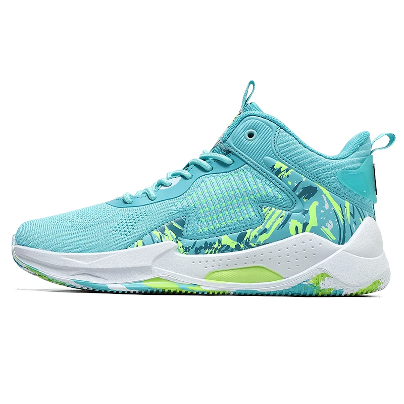 Mens Basketball Shoes Breathable Sports Shoes Lace-Up High Top Sneakers Man Basketball Boots Male Athletic Fitness Training