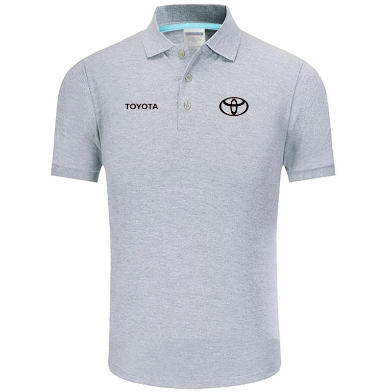 

Рубашка-поло мужская с логотипом Toyota, Классическая брендовая Повседневная однотонная хлопковая с коротким рукавом, 2022