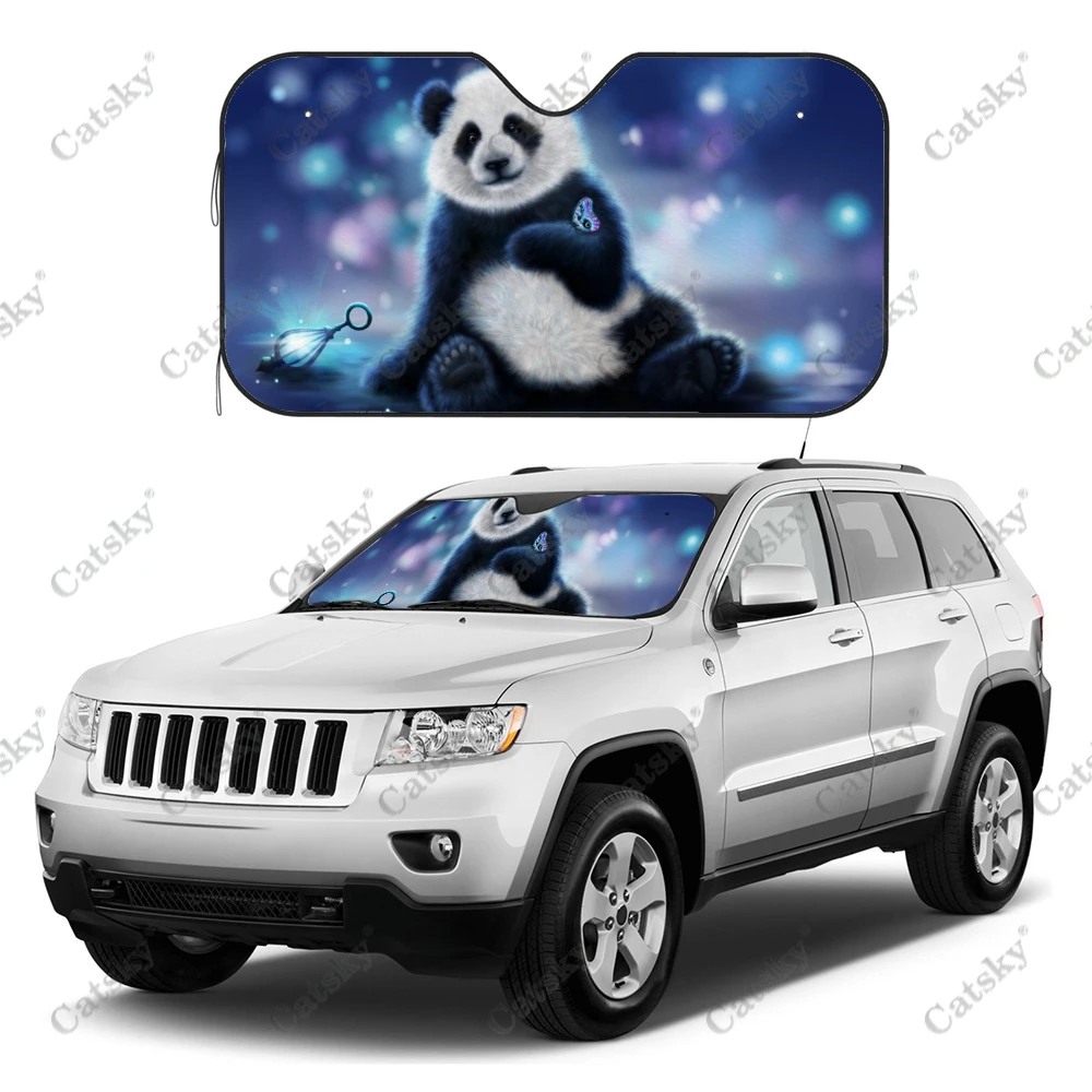

Anime panda Sun Shade Folding Windshield Sun Visor UV Protection and Heat Insulation Car Sun Visor Windshield Car Sun Shade