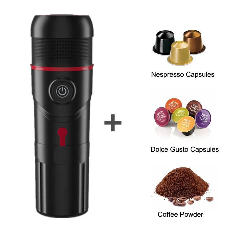 

3-in-1 Portable Coffee Machine USB Household Multiple Capsules Compatible with Car Travel Car Charging Cable Heating