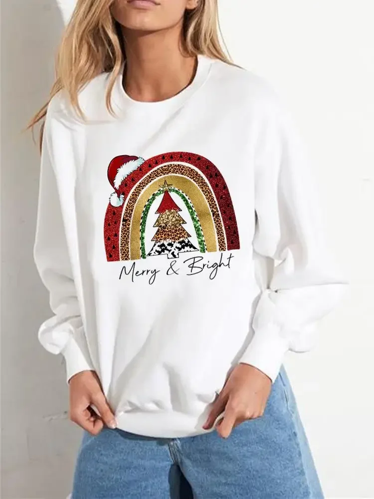 

Повседневный трендовый милый свитшот в стиле 90-х с графическим принтом, Рождественская модная одежда, Новогодняя женская одежда, пуловеры