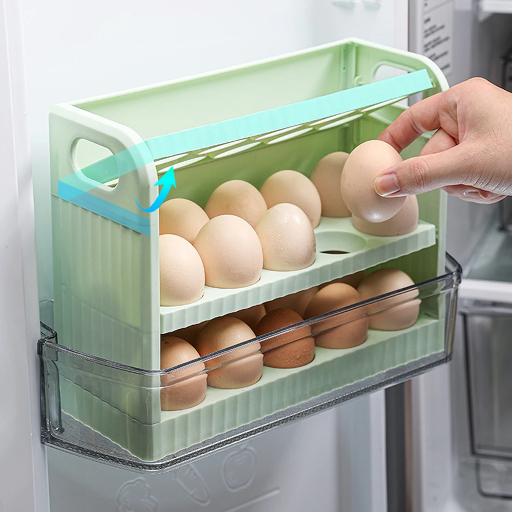 

Narrow Fridge Egg Storage Box Space-saving Egg Holder Case Kitchen Egg Organizer Container Box Large Capacity Egg Container Bin