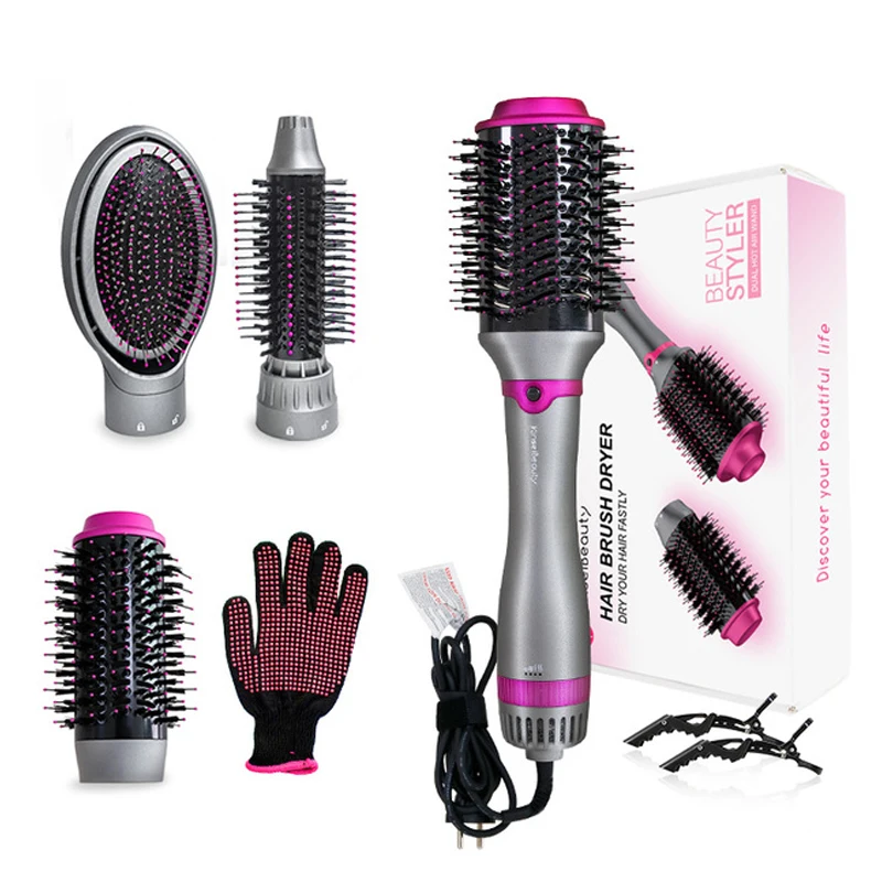 

4 в 1 ионный Электрический Фен, выпрямитель, щетка, бигуди, щетка горячего воздуха, Профессиональный парикмахерский стайлер для волос, инструменты для волос