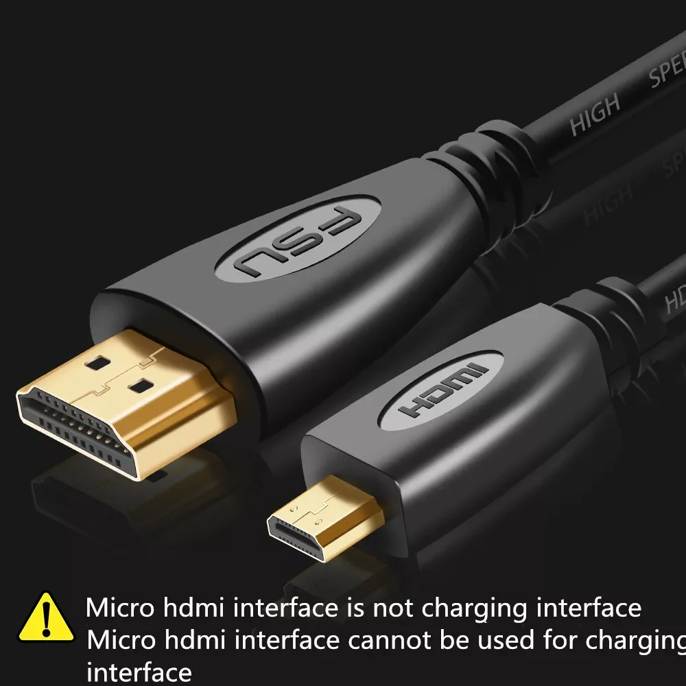 

Новинка 2022NEW Micro HDMI-совместимый с HDMI кабель 1 м 1,5 м 3 м 5 м 3D 1080P 1,4 позолоченный штекер Micro HDMI-совместимый кабель для Tab