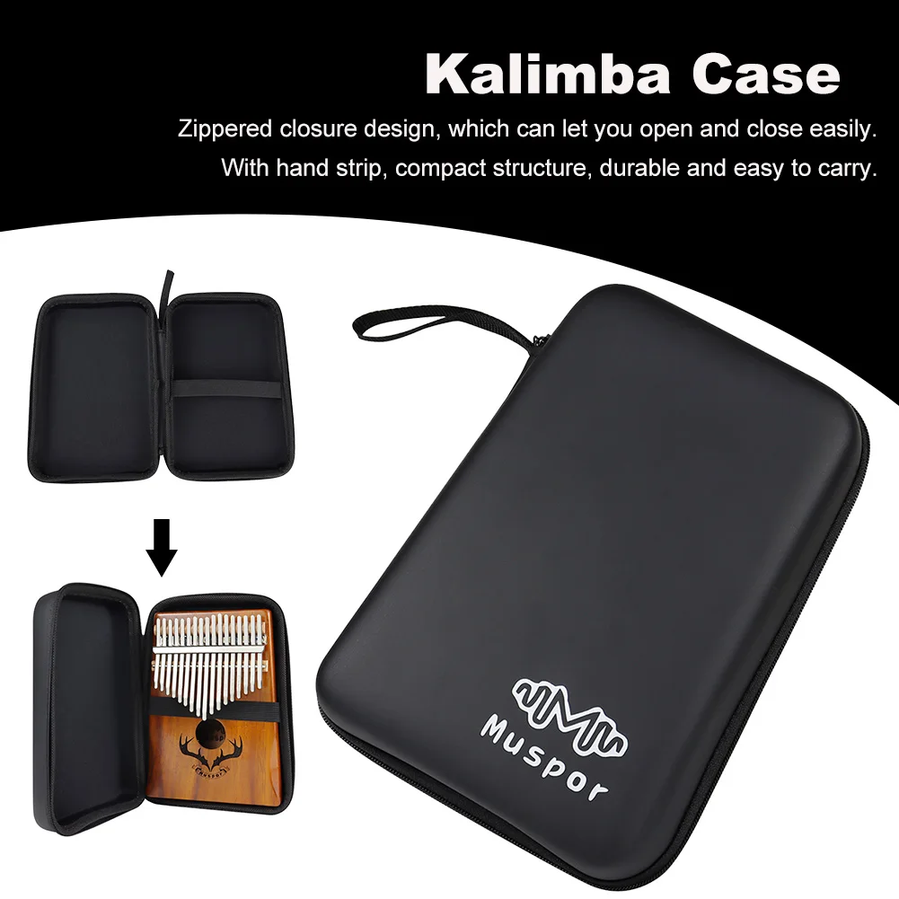 

Kalimba Case With Strap Dustproof Stain Resistant Waterproof Portable Solid Home Shockproof Hard EVA Storage Bag For Muspor