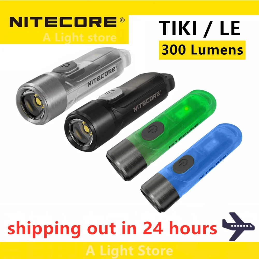 

Original NITECORE TIKI LE keychain light TIKI GITD 300 Lumens MINI futuristic keychain light USB Rechargeable EDC flashlight