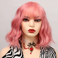 manwei short water wave synthetic wig many colors available wigs for women heat resistant fiber female daily false hair