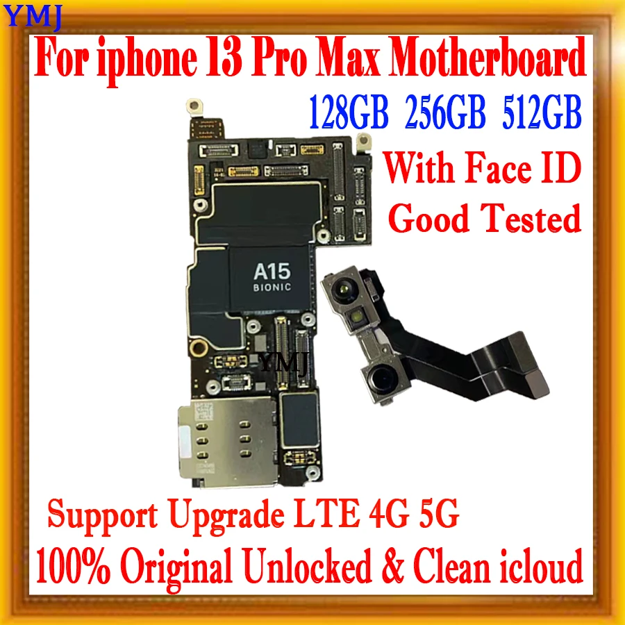 Con sistema IOS per iPhone 13 Pro Max scheda madre nessuna scheda logica Account ID 128GB 256GB testata scheda madre sbloccata ben funzionante