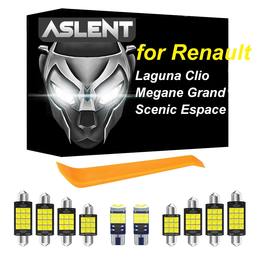 

ASLENT For Renault Laguna Clio Megane Grand Scenic Espace 1 2 3 4 CC Kangoo Koleos Captur Kadjar Modus Canbus LED Interior Light