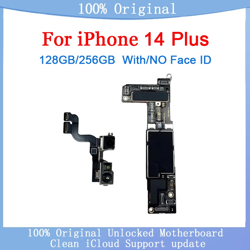 

Материнская плата для iPhone 14 Plus, 14 Plus, материнская плата с распознаванием лица, 128 ГБ/256 ГБ, оригинальная материнская плата, бесплатный iCloud, поддержка обновления