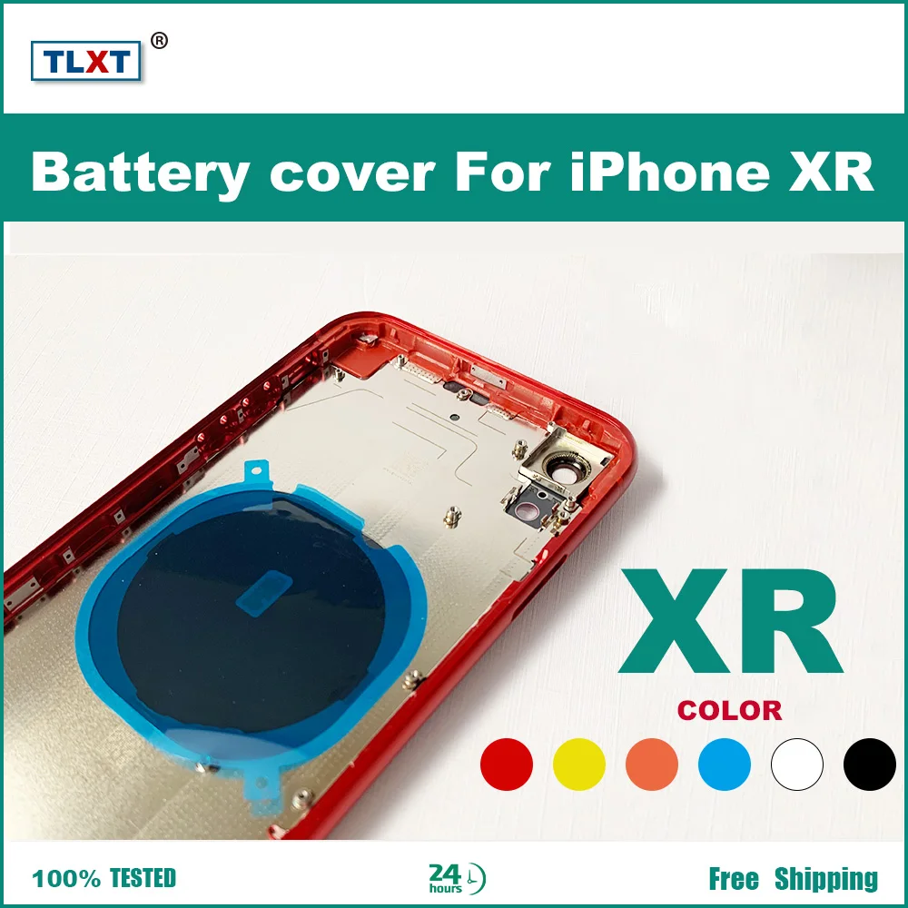 Задняя крышка батарейного отсека для iPhone XR средняя рамка Корпус + боковые кнопки