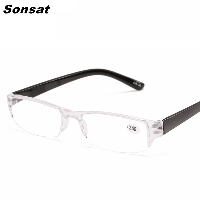

Ultralight Rimless Farmless Square Frame Reading Glasses Women Men Computer Reading Glasses Presbyopia Reader 1.5 women