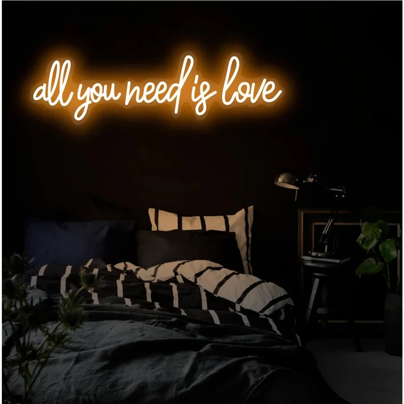 All You Need Is Love Acrylic Letters Custom LED Neon sign Light For Party home Restaurant Wedding Marriage Wall Decor Light