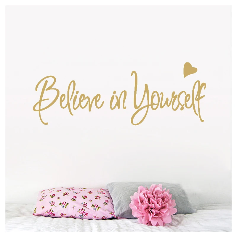 

Believe In Yourself Inspiring Letters Wall Stickers For Kids Room Bedroom Living Room Home Decoration Vinyl Removable Decals Art