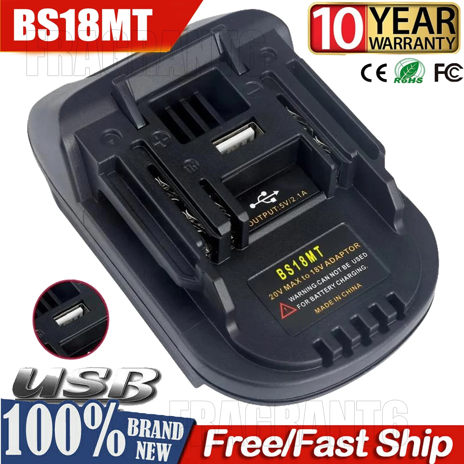 

BS18MT адаптер-конвертер USB для аккумуляторов Bosch 18 В BAT619G/620, конвертер для литиевых инструментов Makita BL 1860