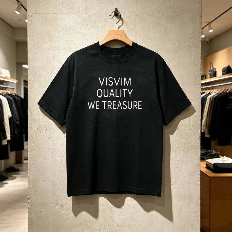 Фото Футболка Visvim Stitch Box Label 26SS, Япония, унисекс, высокое качество, простой принт, короткий рукав, свободный крой, топ, футболка №1