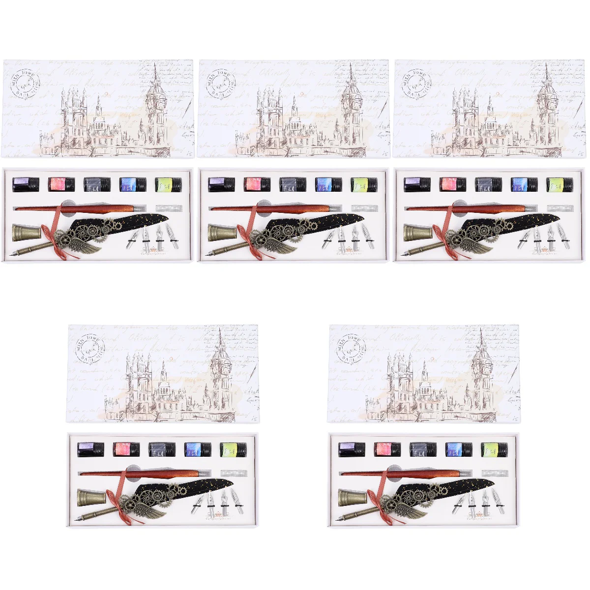 

Набор механических перьевых ручек в стиле панк, 5 коробок, декоративная перьевая ручка, подарок на день рождения