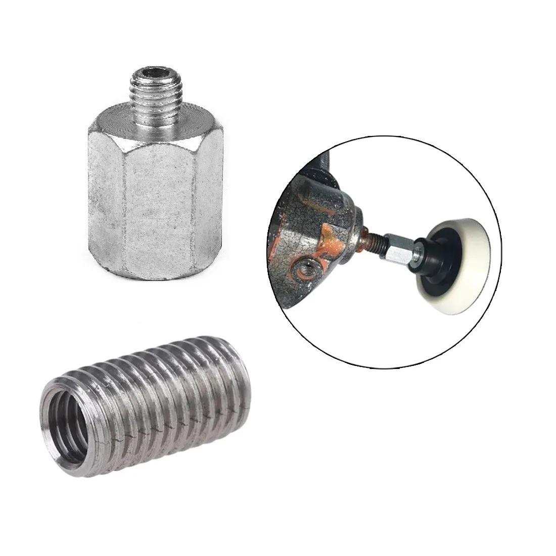 M10 M14 Adapter Angle Grinder Polisher Thread Drill Bit Interface Converter Polishing Power Tools Metal Connector Joint