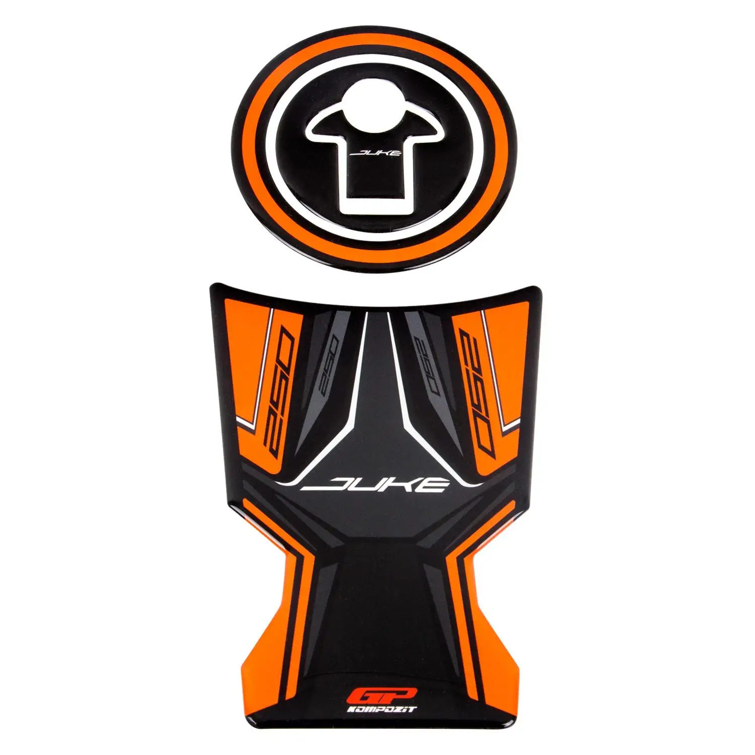 

GP composite For Duke 250-Compatible Tank Pad Black-Orange
