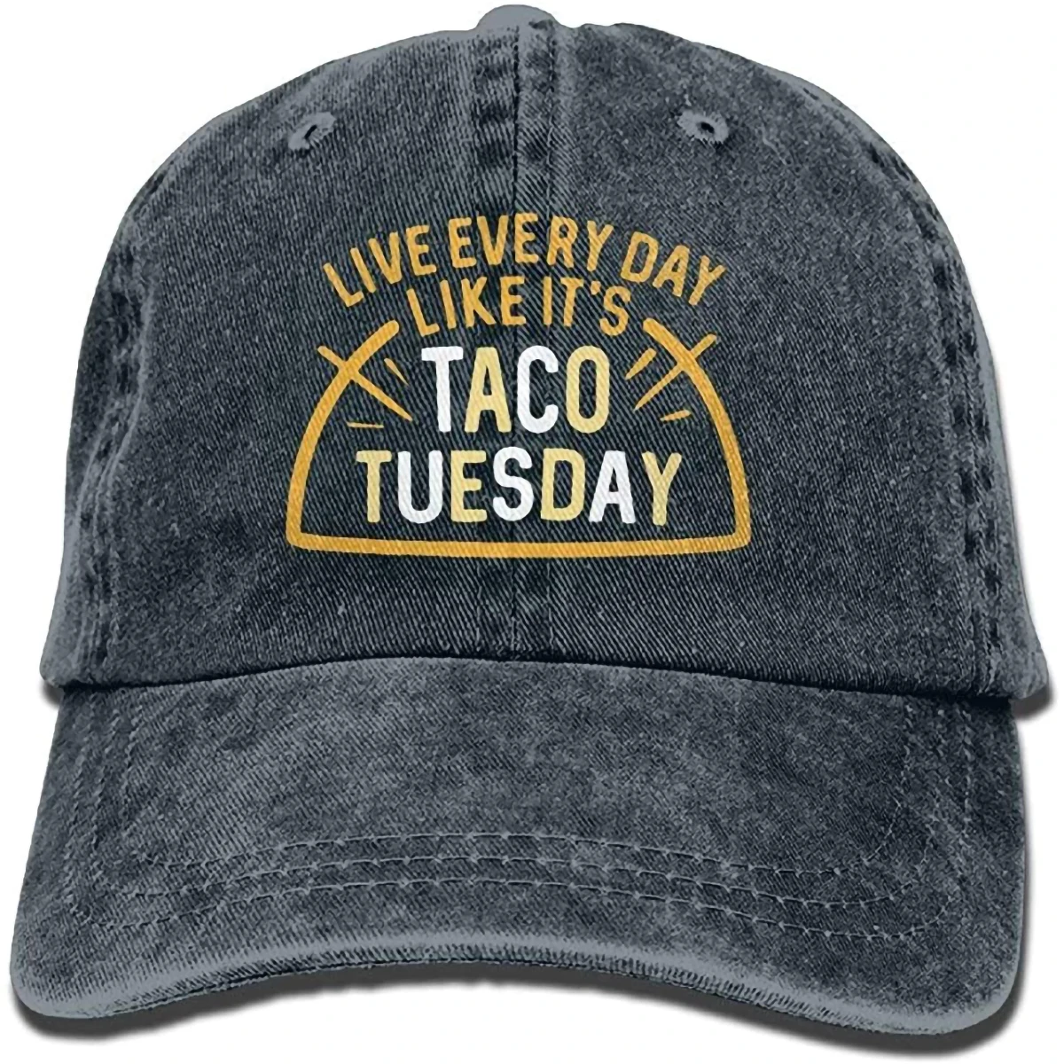 

bowlife Adult Taco Tuesday Denim Fabric Baseball Hat Adjustable Hip-hop Cap