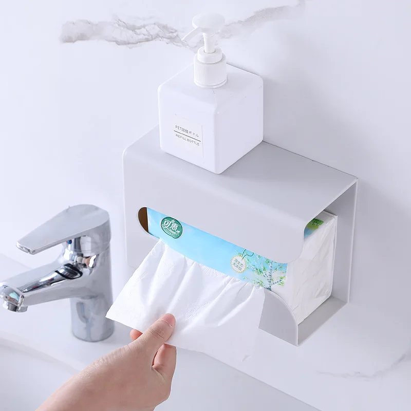 

Wall Mounted Traceless Sticker Suction Box Tissue Holder - The Ultimate Space-Saving Solution for Organized Homes