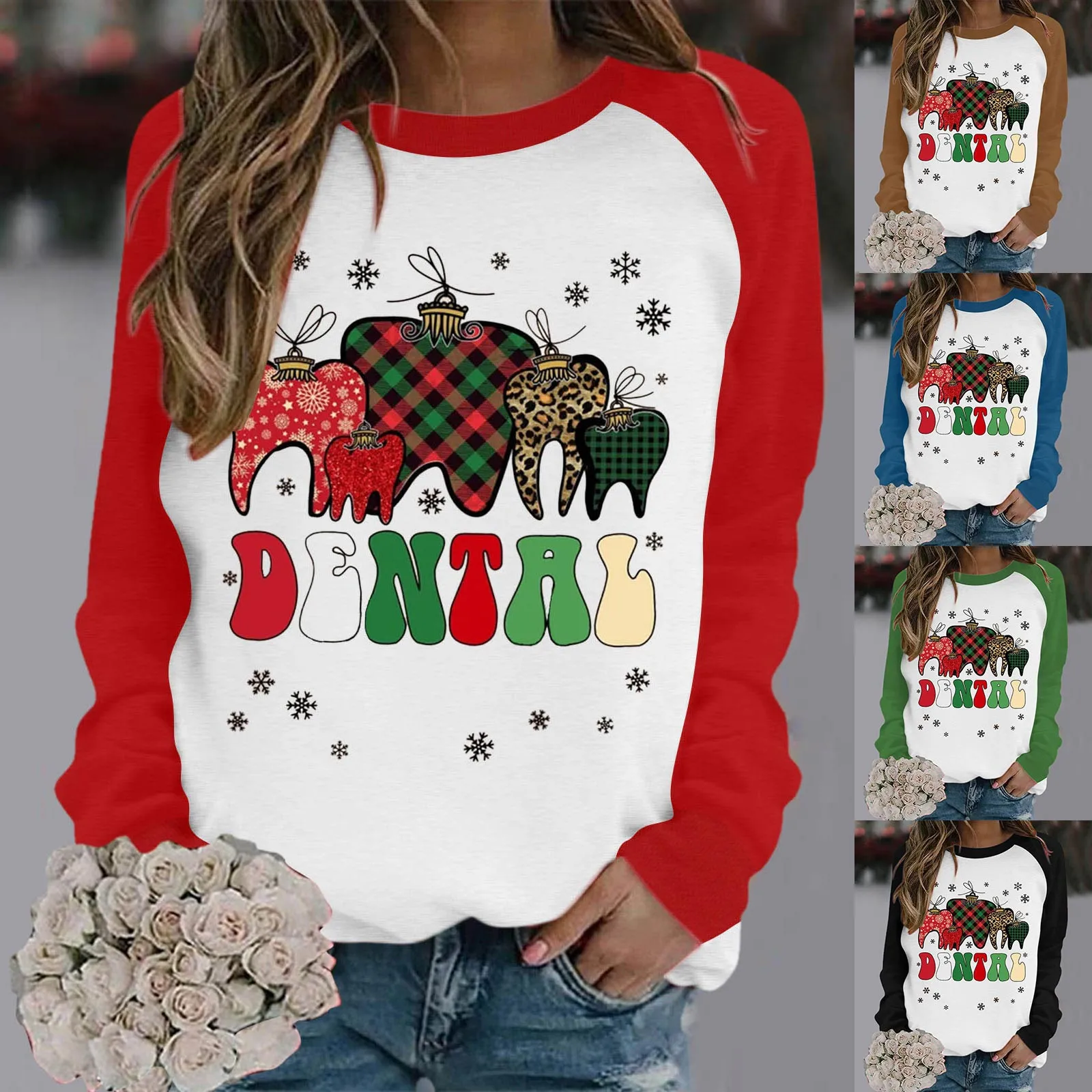

Women Christmas Graphic Sweatshirt Casual Round Neck Pullover Loose Shirt Lightweight Tops Fitness Jacket with Hood