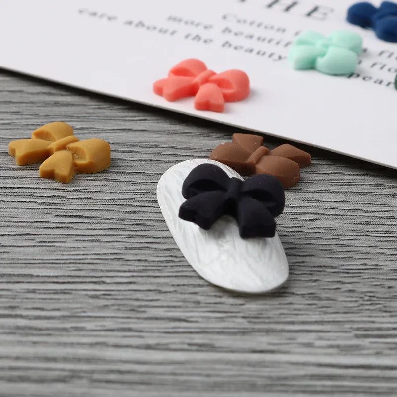 

50 шт./упаковка, маленькие матовые черные галстуки для ногтей