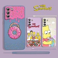 family the simpsons for samsung galaxy s22 s21 s20 s10 5g note 20 10 ultra plus pro fe lite liquid rope phone case cover coque
