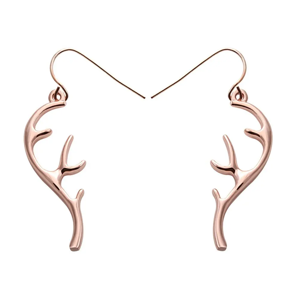 Женские серьги-подвески с оленем