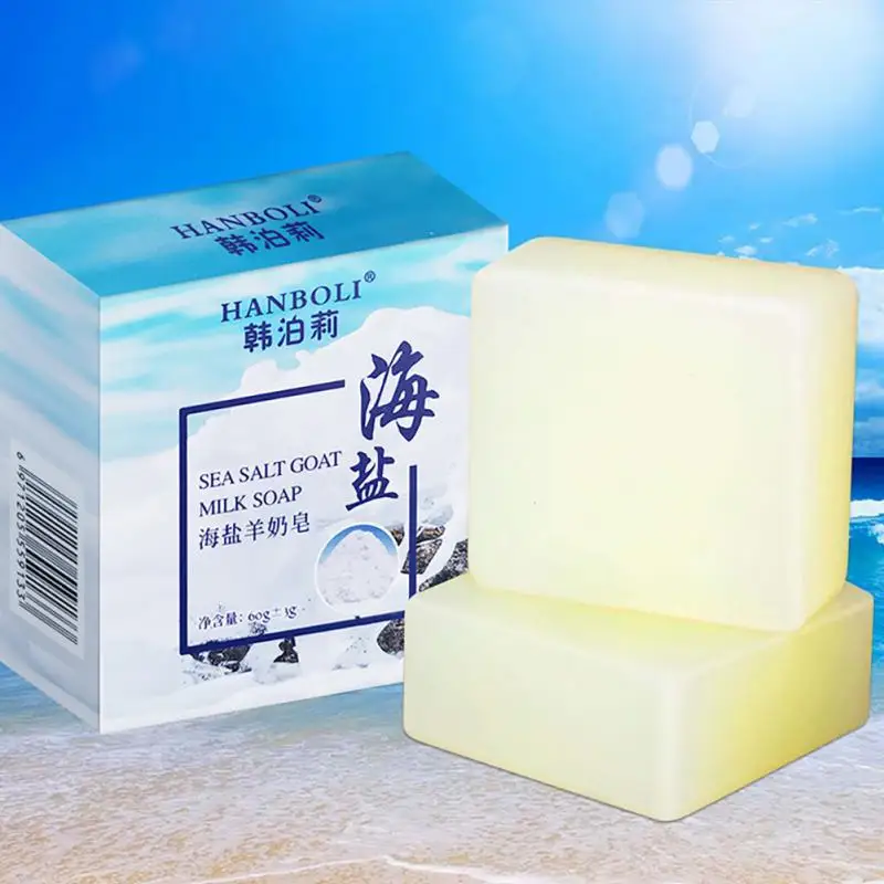 

60g Removal Pimple Pore Acne Foaming Sea Salt Soap Goat Milk Handmade Soap For Face Oil Control Remover Makeup Moisturize Face