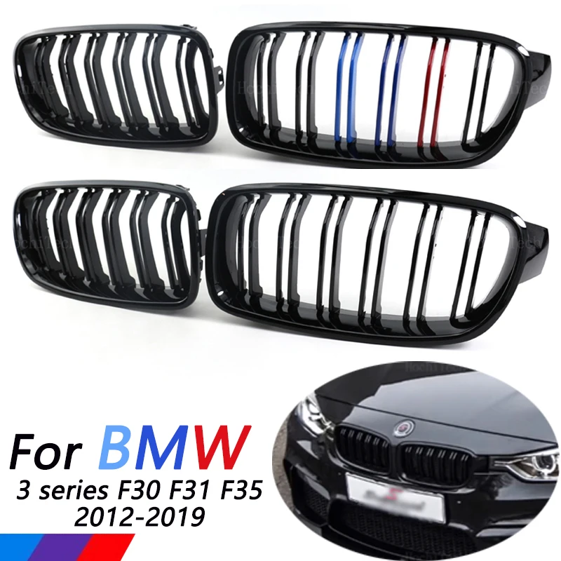 

1 пара глянцевый черный M Стиль передняя решетка гоночный гриль для BMW 3-Series F30 F35 2012-2019 двойная решетка 2 линии грили автомобильный Стайлинг