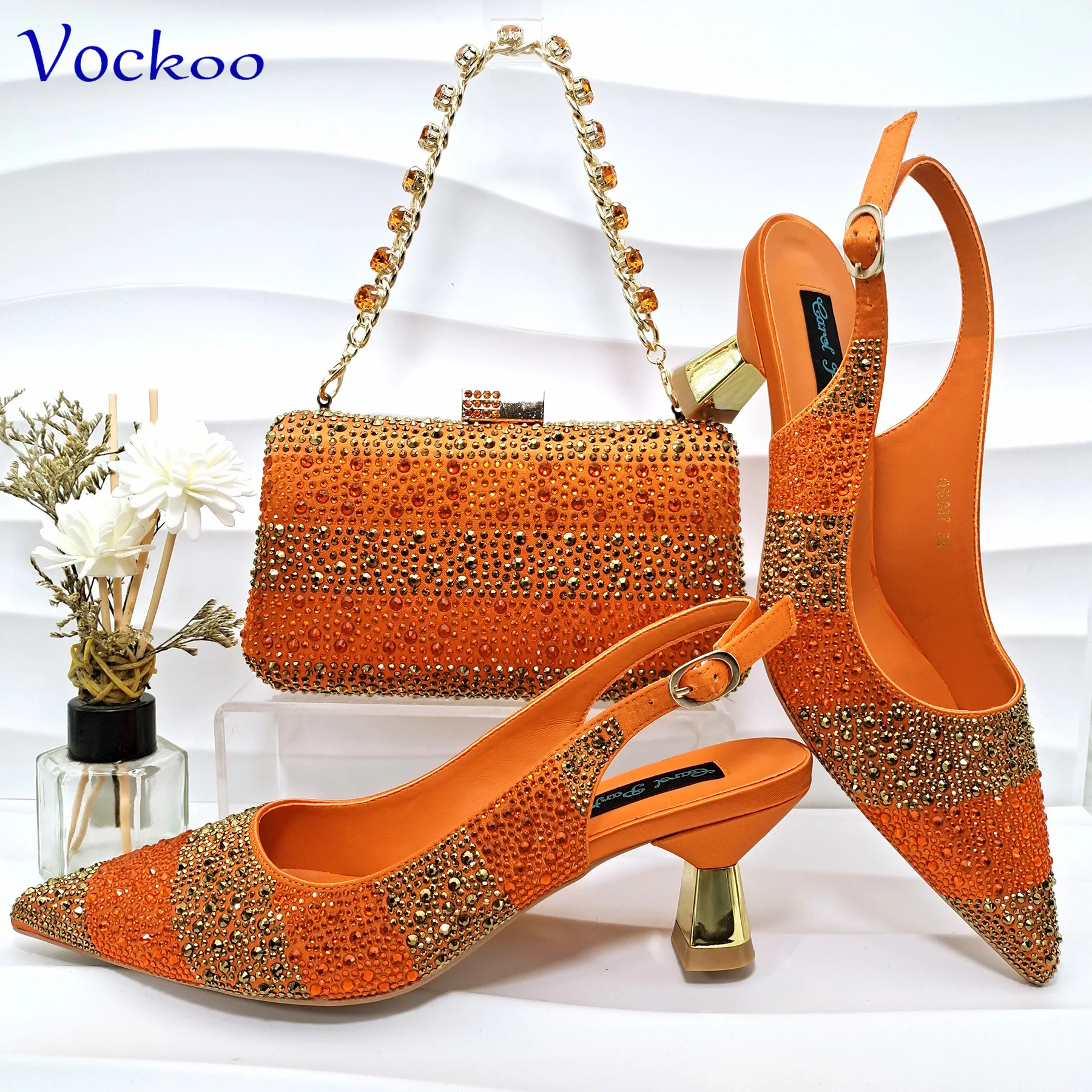 Новое поступление 2024 новогодние скидки оранжевые удобные туфли-лодочки на