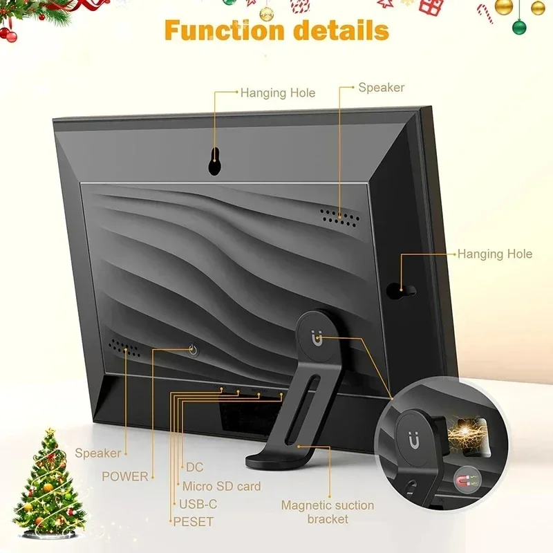 Цифровая фоторамка 10 1 дюйма Wi-Fi Storage 32 ГБ Smart Digital Picture Frame IPS 1280x800 HD