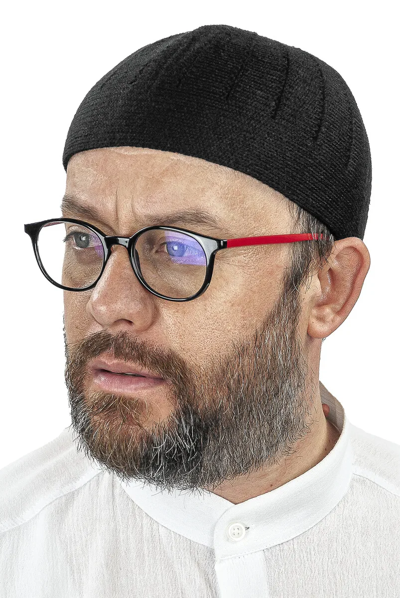 

Трикотажная Зимняя шерстяная шапка IQRAH Orlon, простая черная шапка