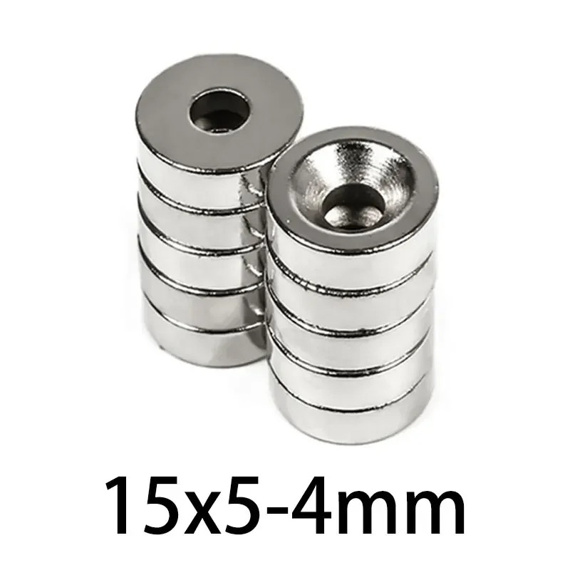 5/10/20/50 шт. 15*5-4 мм неодимовые магниты с круглым отверстием сильный постоянный NdFeB