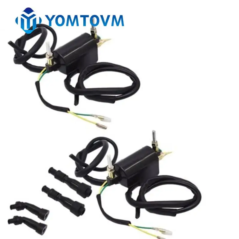 2 шт. катушки зажигания + 4 колпачков свечей для 12 В Kawasaki KZ Suzuki GS Honda CB 650 750 900-21121