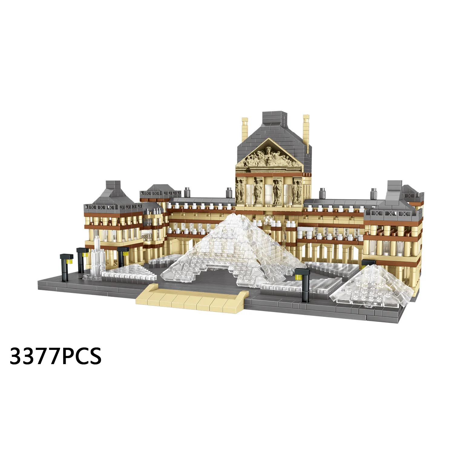 

Nanobrick World Famous Literary Art Architecture Micro Diamond Build Block France Paris Louvre Museum Assemble Model Brick Toy