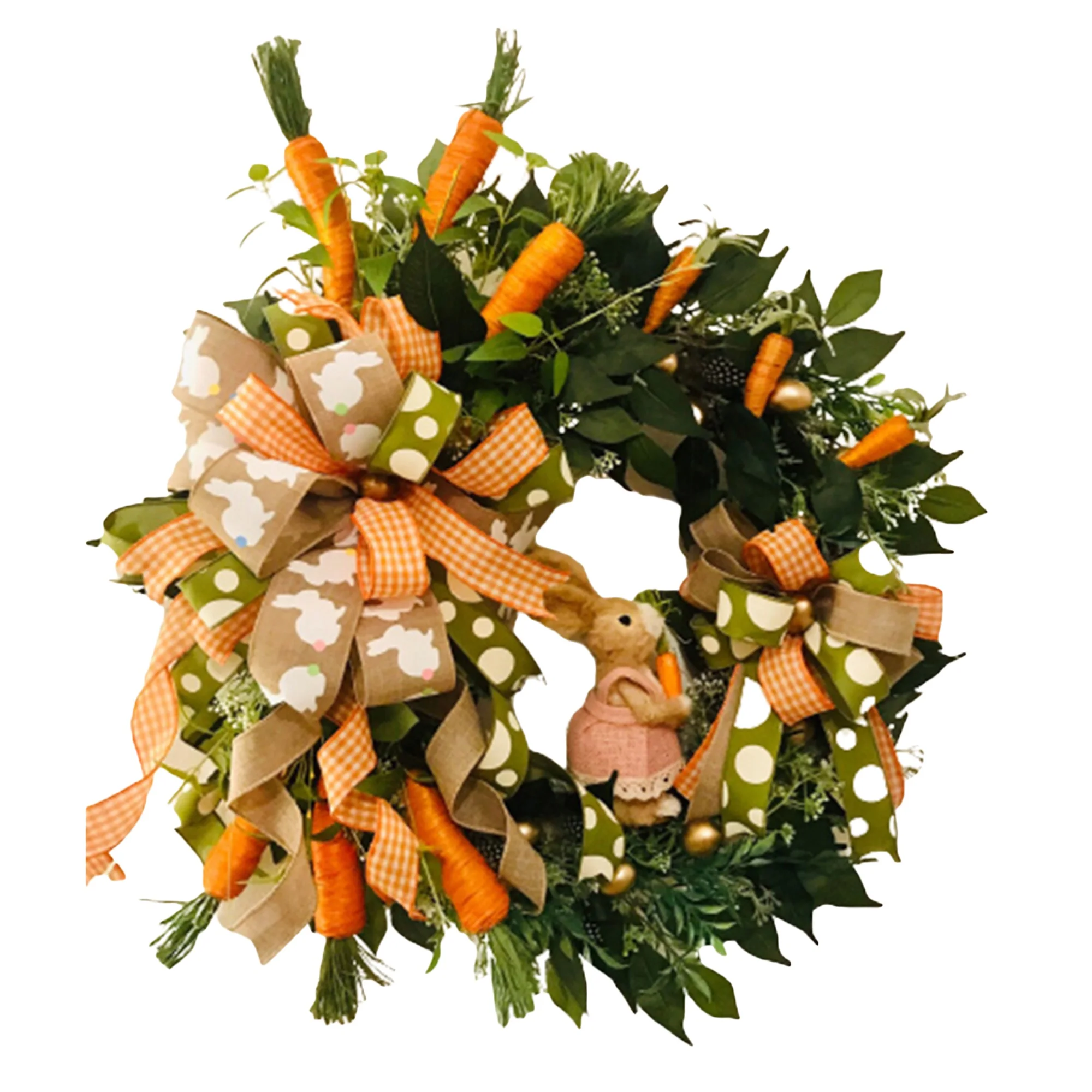 

Easter Hanging Ornament Wreath Cartoon Rabbit Ornament Spring Front Entrance Window Wall Artificial Wreath Garland Adorable Ratt